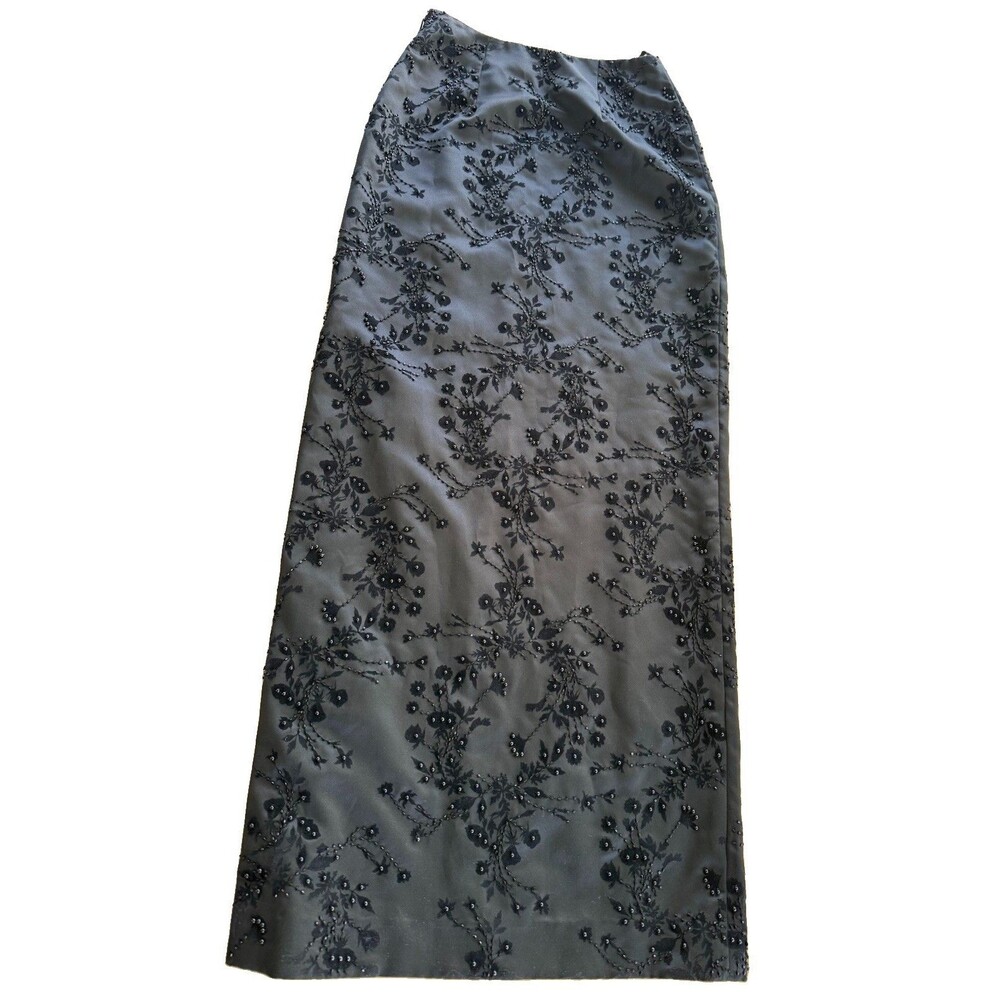 VTG Evening Skirt Black Sequin Maxi Women Sz 4 Formal Sparkly Evening Quiet Lux - Picture 11 of 15